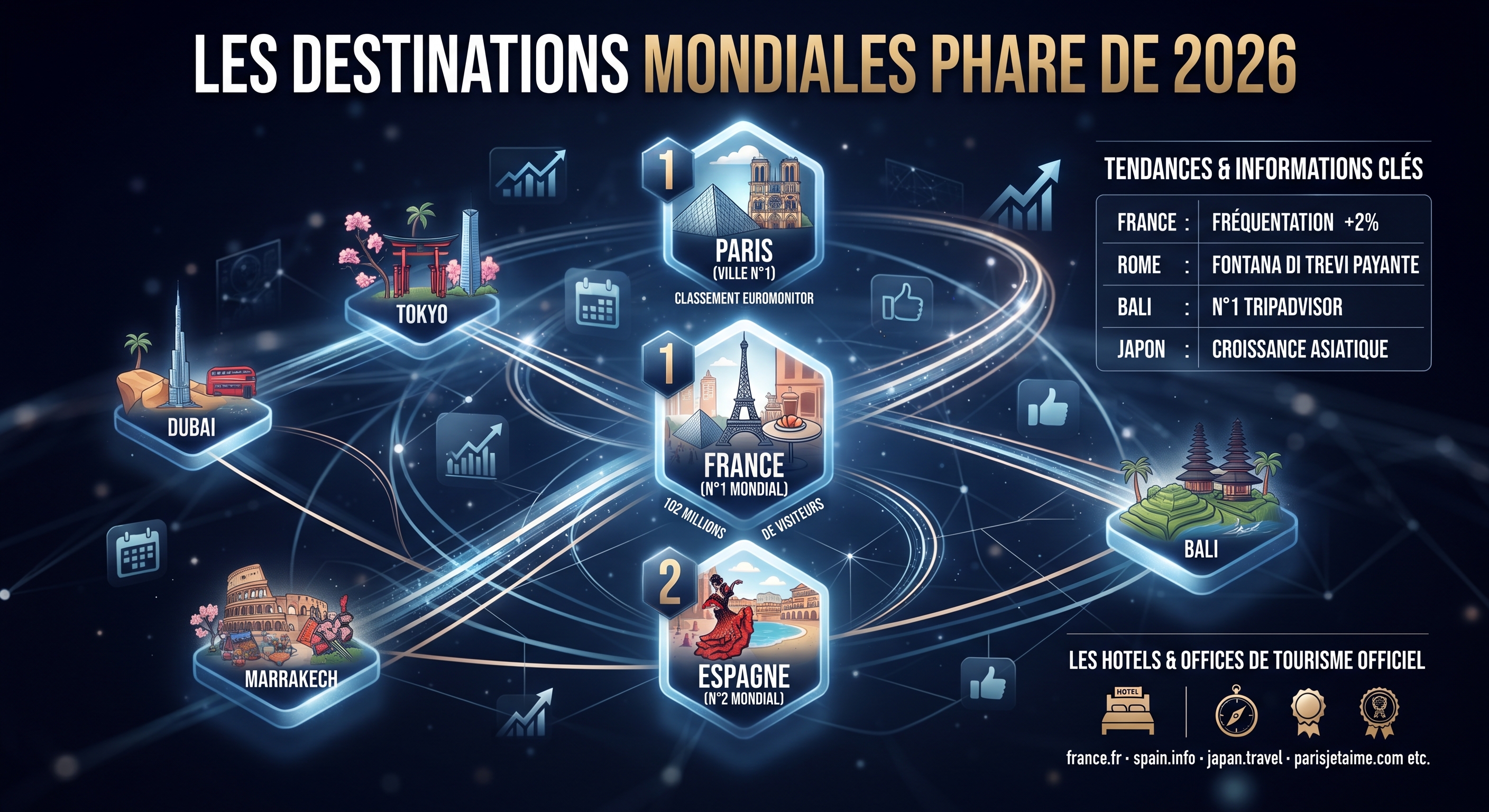 Les destinations les plus prisées en 2026 : classements, tendances et où dormir