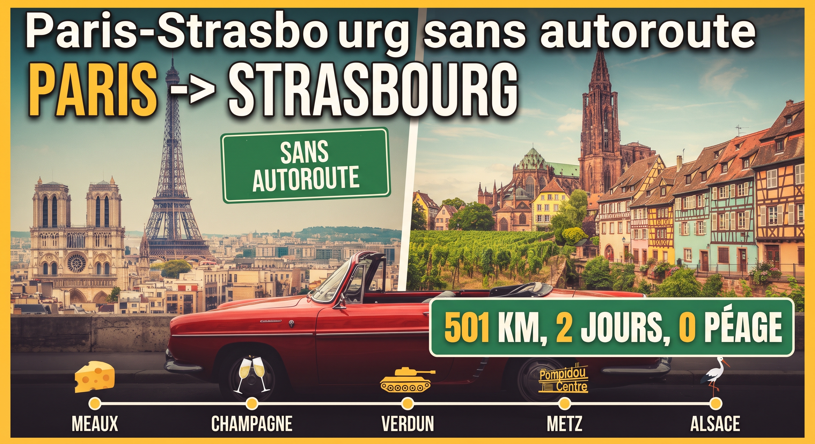Paris-Strasbourg sans autoroute : par la Champagne et la Lorraine, en 2 jours